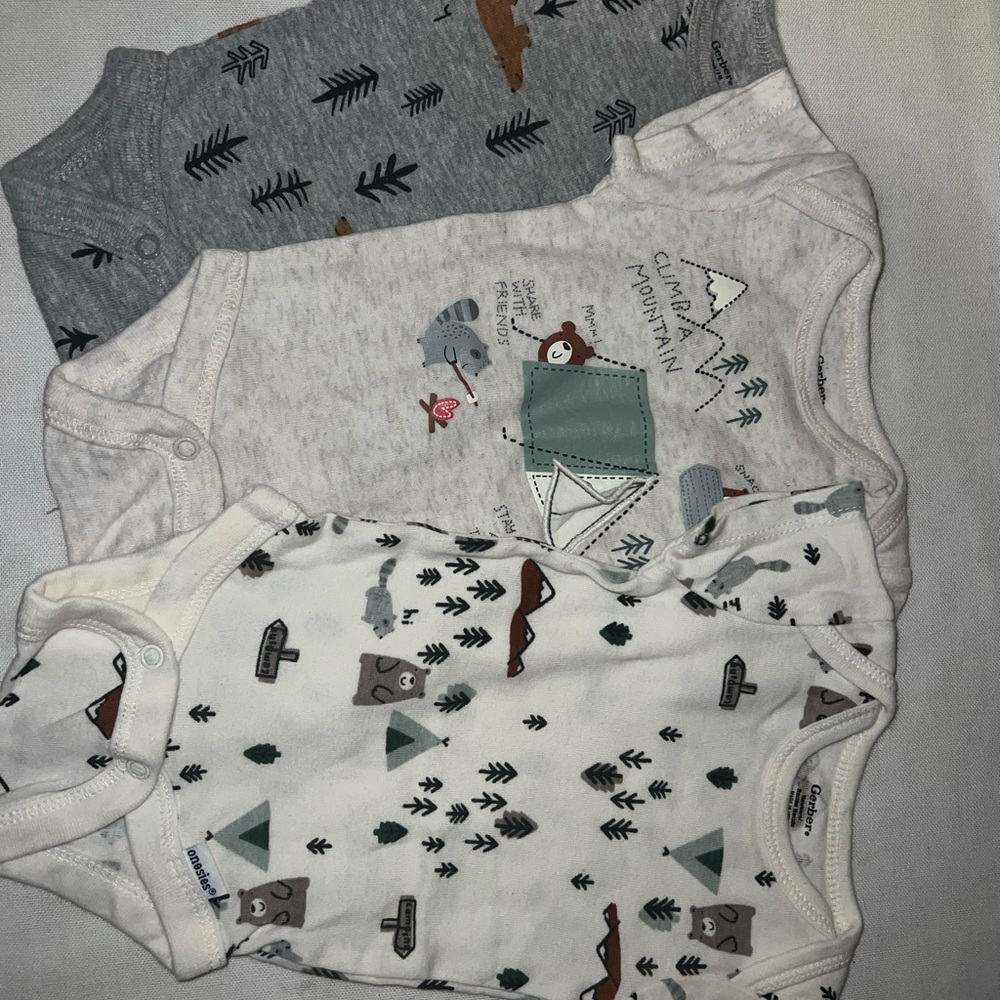 Baby Bodysuits - Gray and Cream